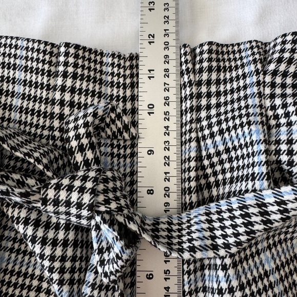 H&M Girl's Pull-On Houndstooth‎ Plaid Tie-Belt Pants Black & White Size Girls 16 - Picture 9 of 12